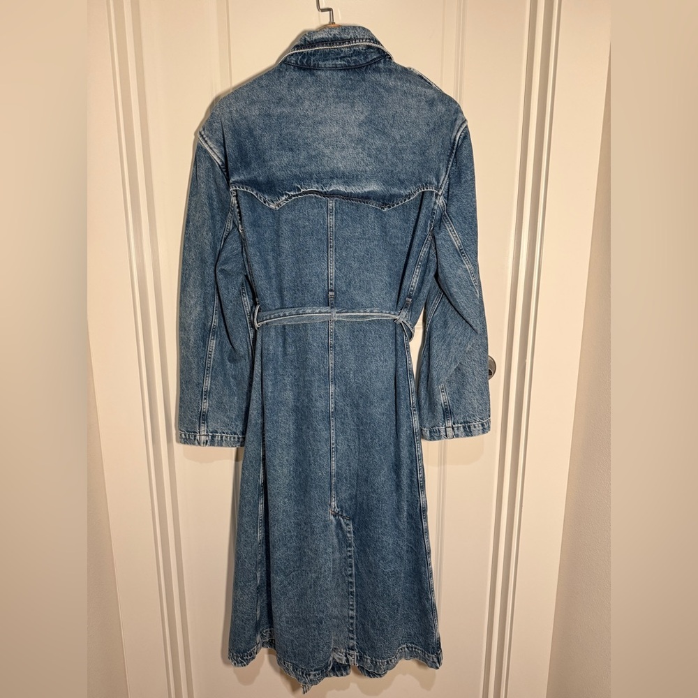 GAP - Longline Denim Trench Coat - XXL TALL, Light Blue - Picture 6 of 17